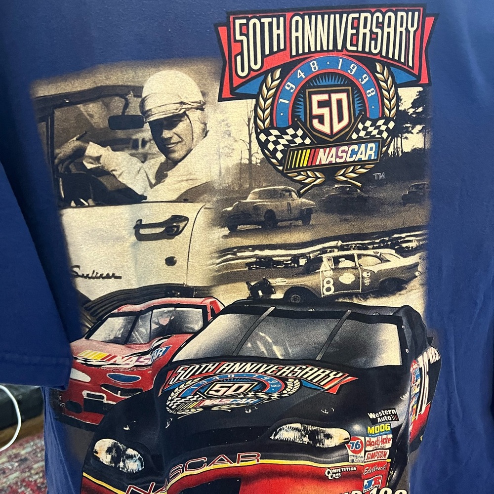 NASCAR 50th Anniversary Men's Blue Graphic Tee  xl